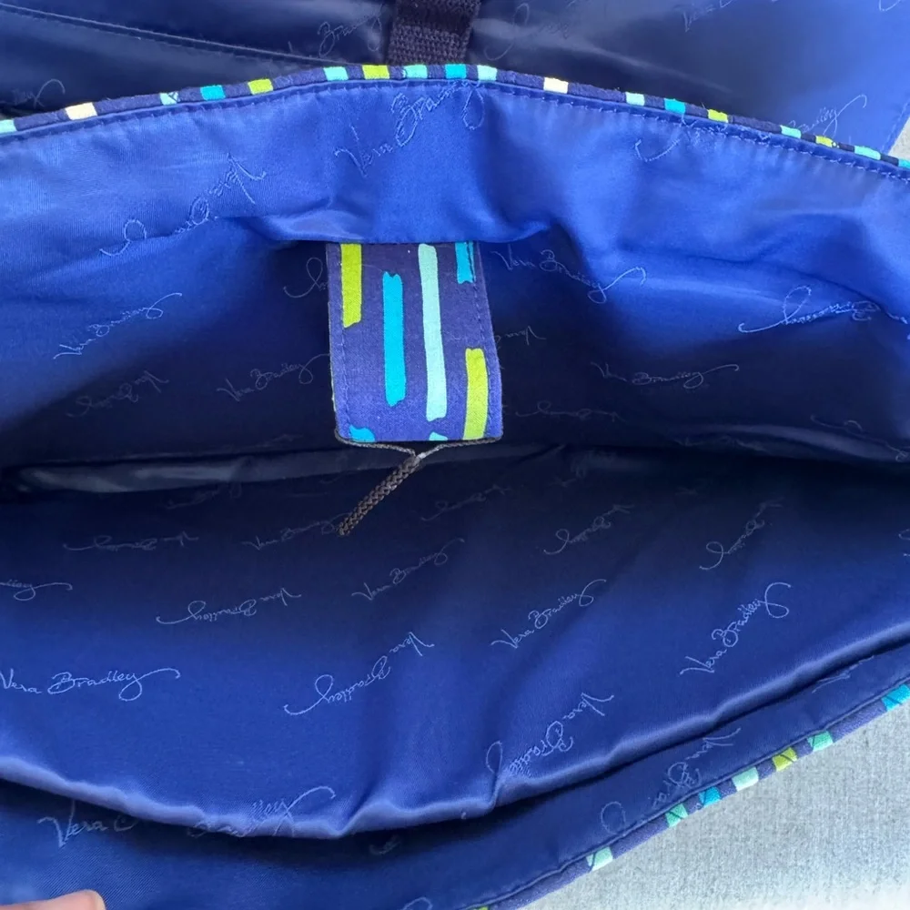 Vera Bradley, Messenger Laptop Bag, Blue & Green Quilted Bag